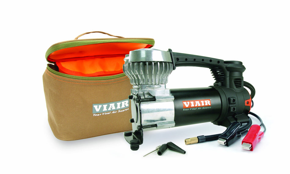 VIAIR 87P - 00087 Portable Compressor Kit, Black, Tire Pump, Truck/SUV/Car Tire Inflator, Alligator Clamps, For Up to 31 Inch Tires