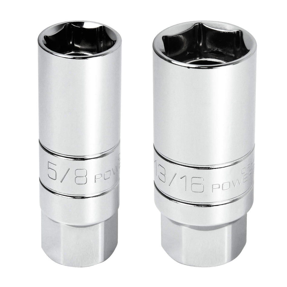 Powerbuilt 641870 2Pc Magnetic Spark Plug Socket, Silver