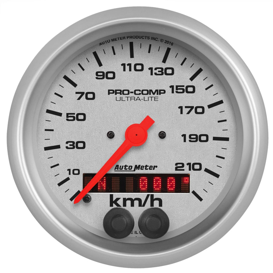 AUTO METER 4480-M Gauge Speedometer (Ultra-Lite 3 3/8, 225Km/H, GPS, Ultra-Lite)
