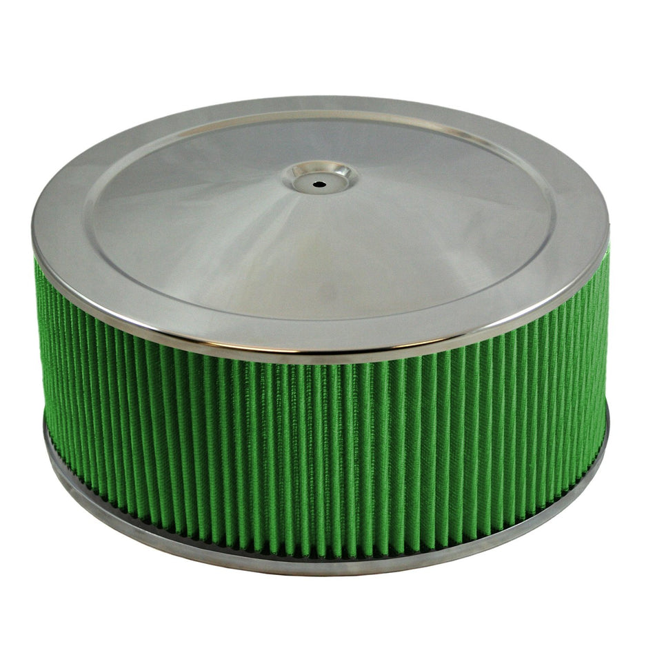 Green Filter 2196 Chrome High Performance Air Cleaner Assembly for 6 Filter