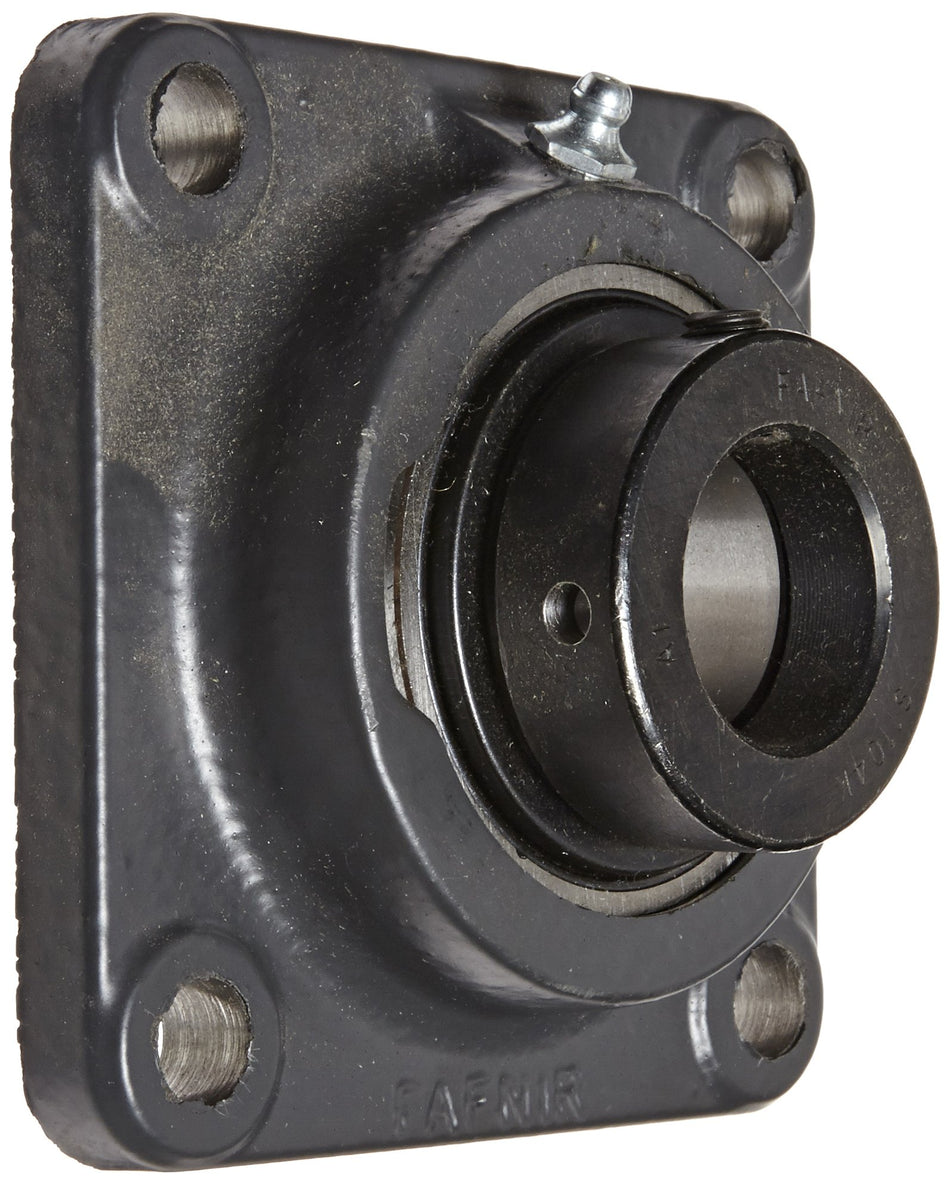 Timken TCJ1 1/4 Flange Unit, 4 Bolt Holes, Industrial-Duty, Relubricatable, Non-Expansion, Cast Iron, Eccentric Locking Collar, Inch, 1-1/4 Bore Diameter