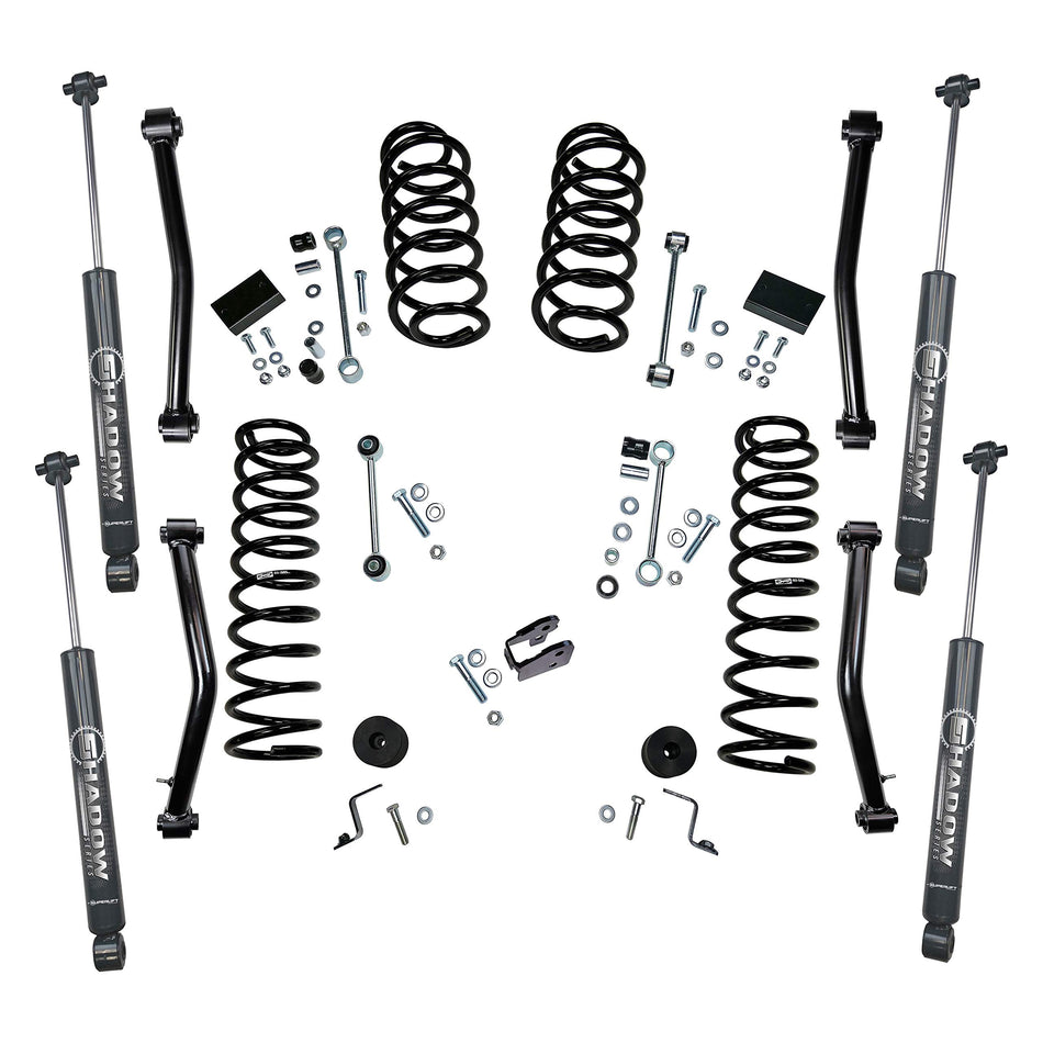 SUPERLIFT RealTruck Suspension 4" Lift Kit for Jeep Wrangler JL | Complete Lift Kit with Front & Rear Shadow Series Shocks | K189 | Fits 2018-2023 Jeep Wrangler JLU 4-Door