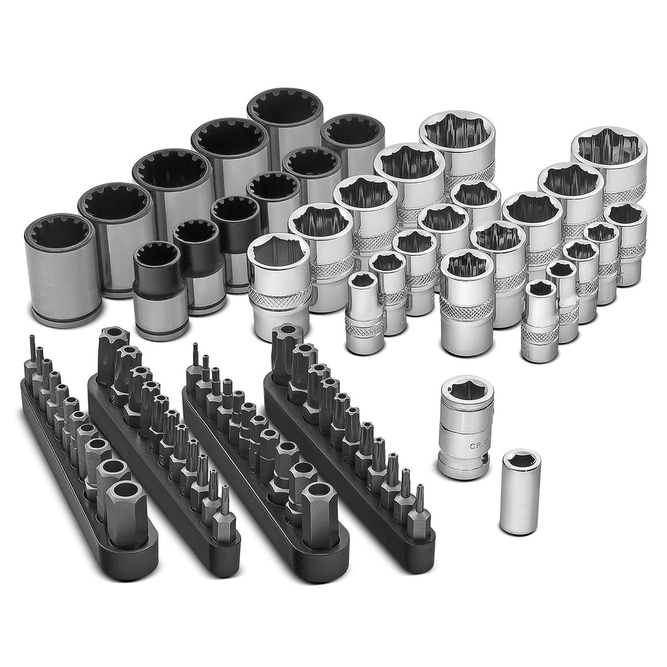 Powerbuilt 81 Piece Solutions Socket and Bit Set for Specialty and Damaged Fasteners - 240152