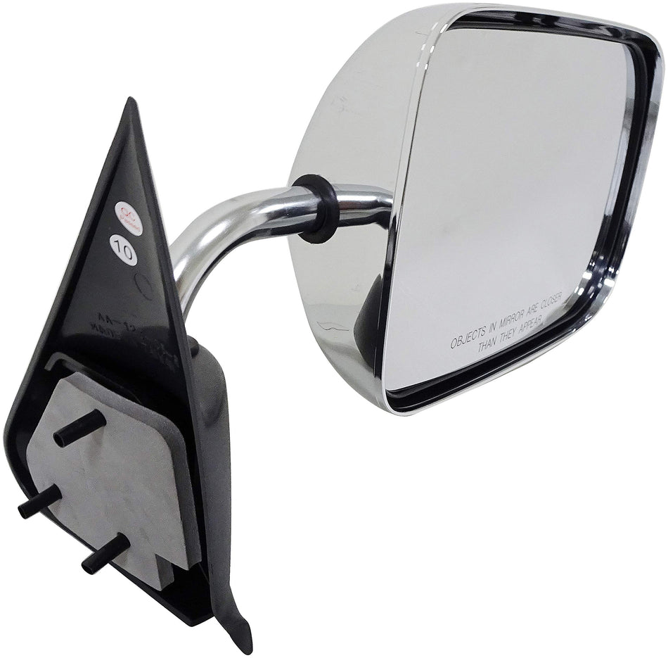 Dorman 955-222 Passenger Side Manual Door Mirror - Folding Compatible with Select Dodge Models, Black and Chrome