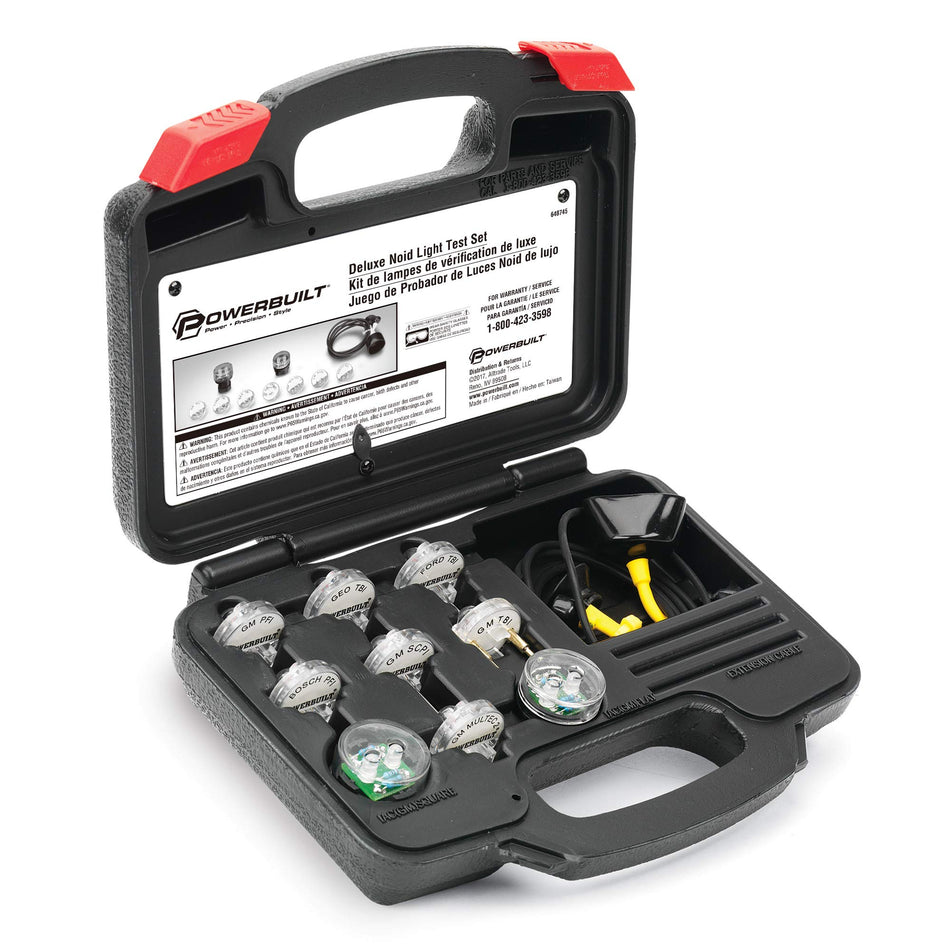 Powerbuilt Deluxe Fuel Injection Test Noid Light Tool Set, Kit Tests Vehicle Electronic Fuel Injectors and Idle Air Control Valves - 648745,Black