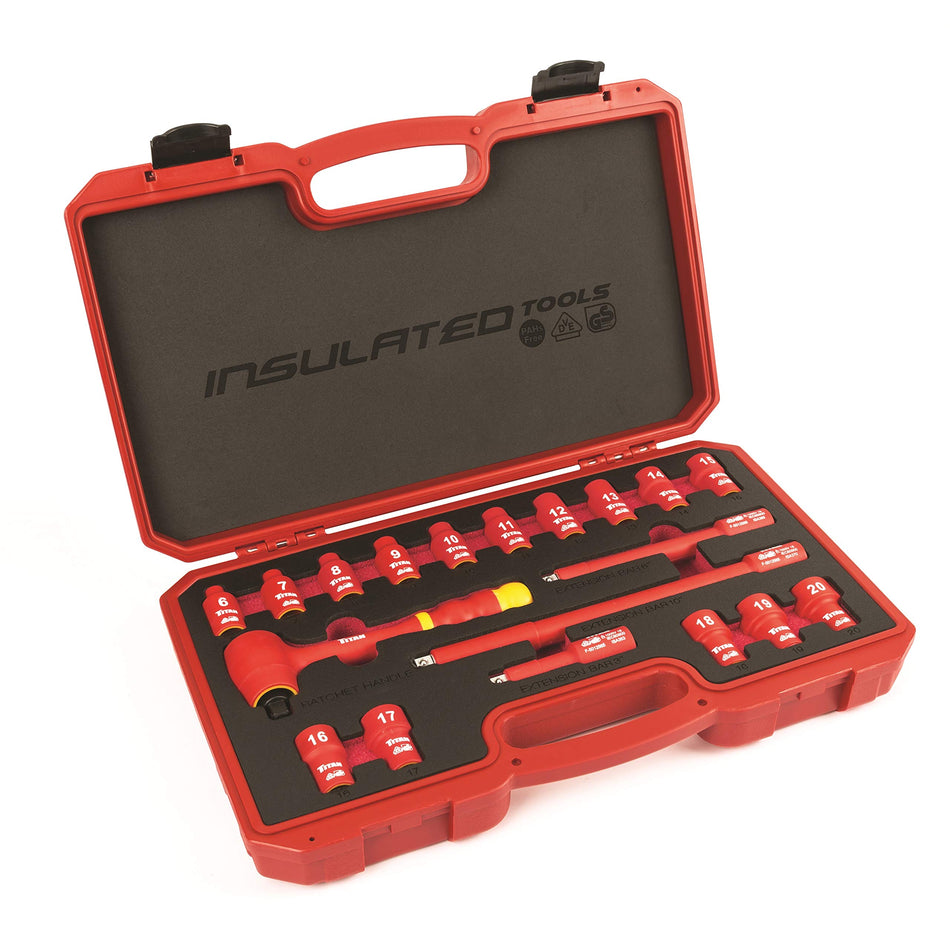Titan 68100 19-Piece 3/8-Inch Drive VDE Insulated Socket Set
