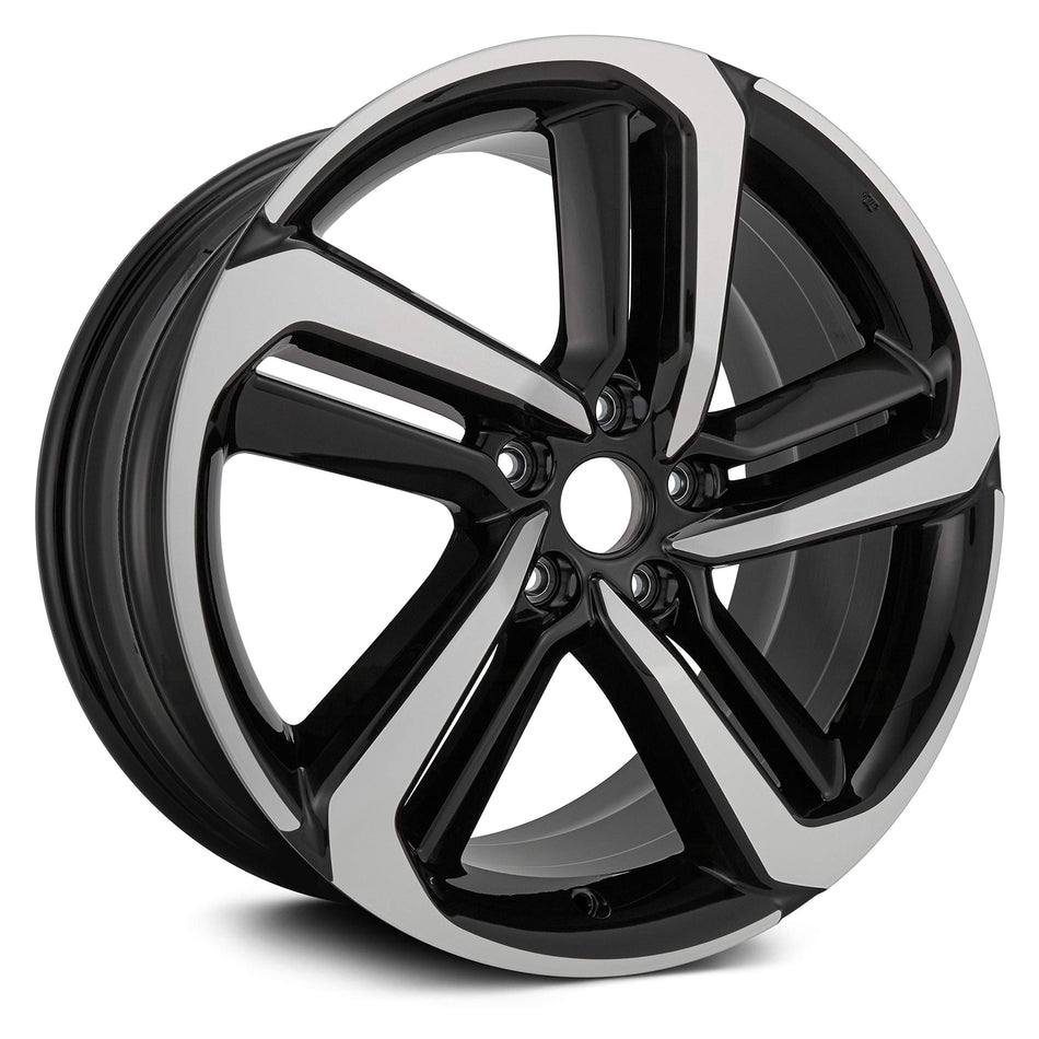 Replikaz - 5 Spiral-Spoke Black With Machined Face 19x8.5 Alloy Factory Wheel - Replica
