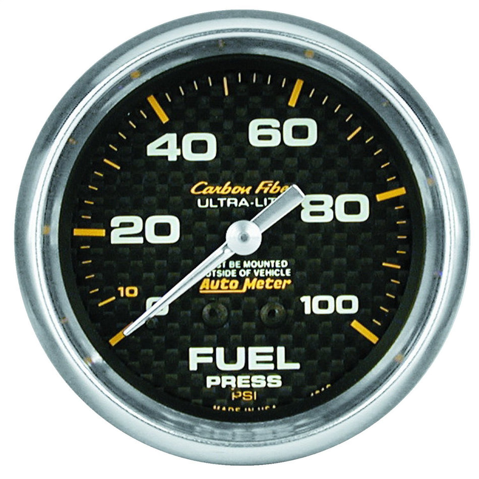 Auto Meter 4812 Carbon Fiber Mechanical Fuel Pressure Gauge