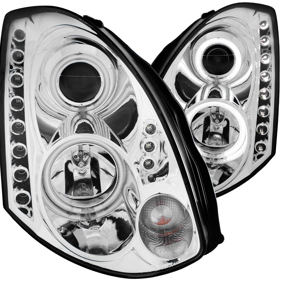 Anzo USA 121364 Chrome Halo Projector Headlight with Clear Lens for Infiniti G35