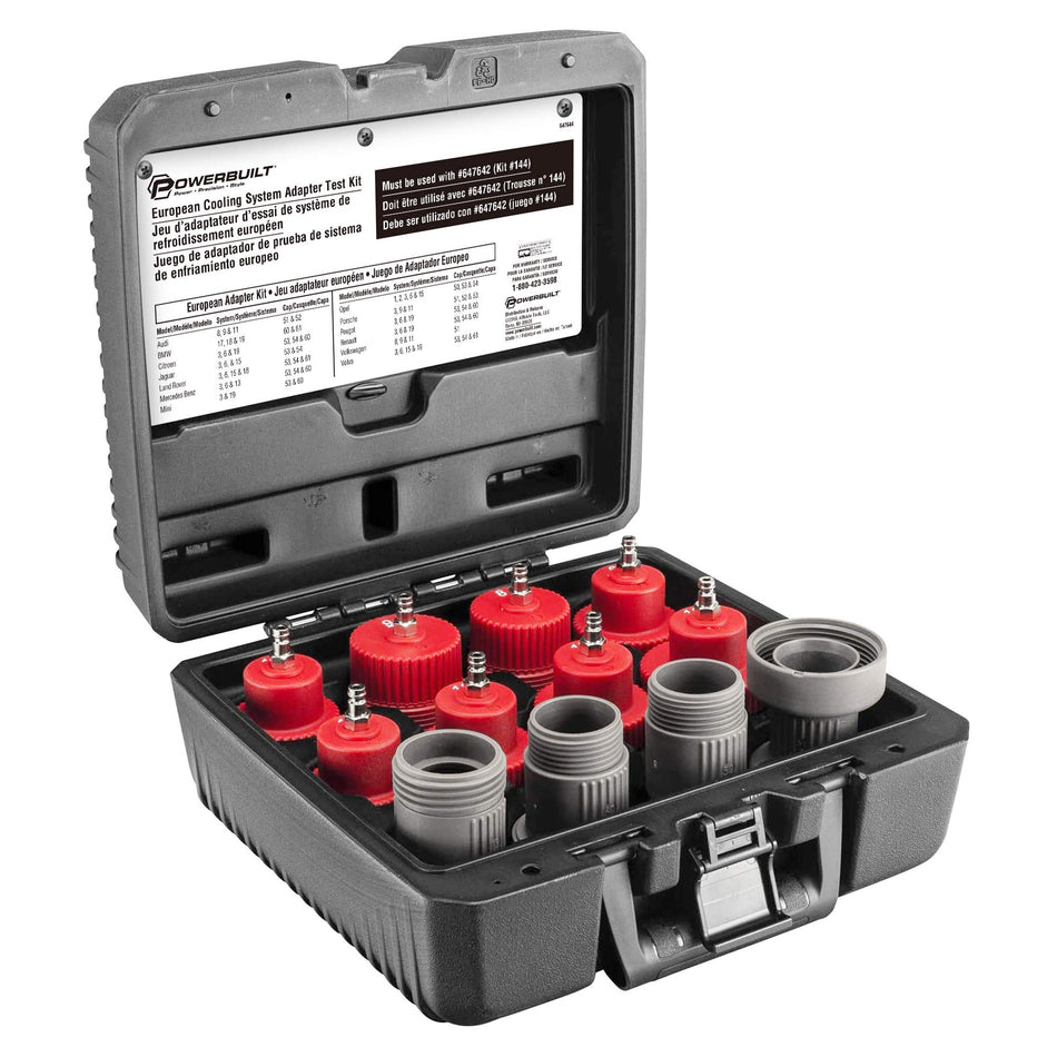 Powerbuilt - OE European Cooling System Adapter Kit, Specialty Tools - Cooling, (647644) , Red