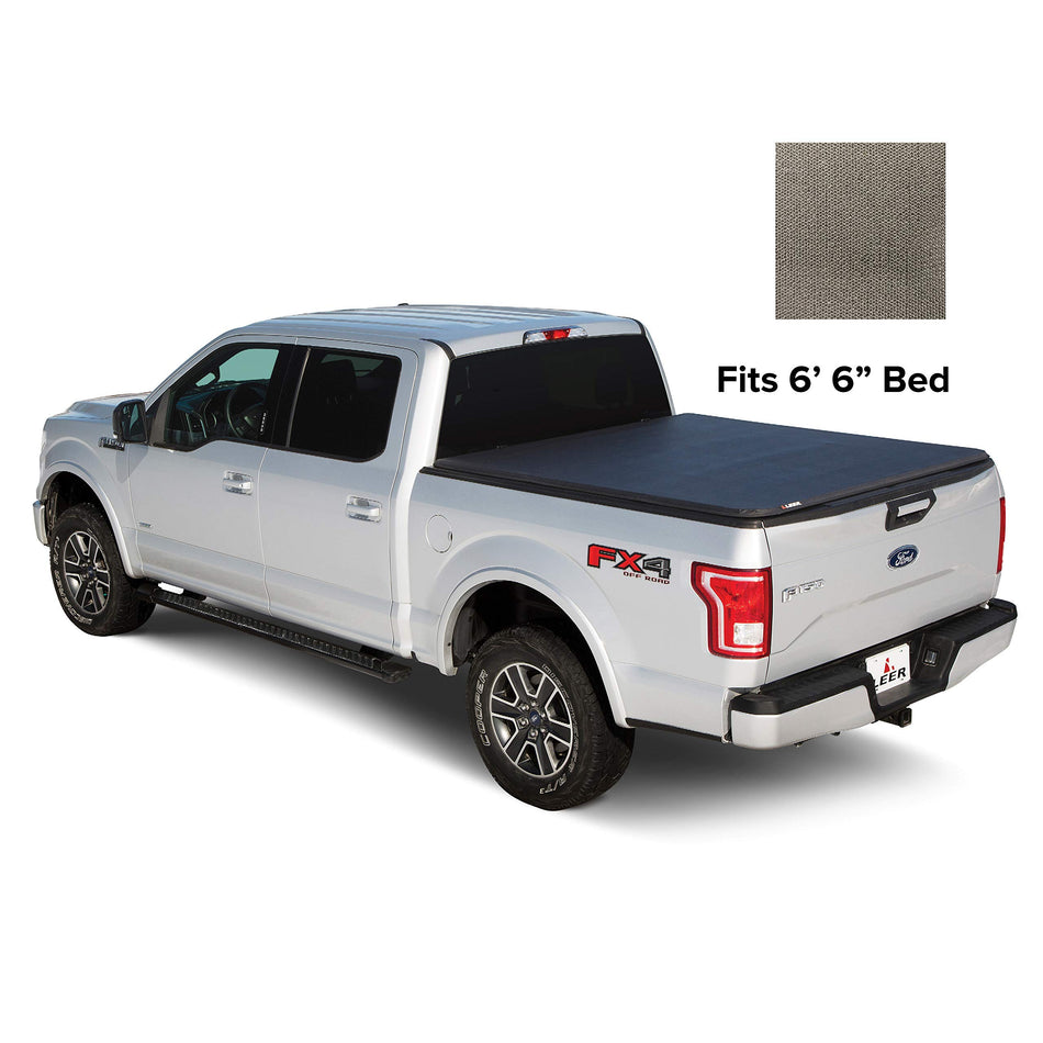 LEER Latitude SC | Fits 2015+ Ford F-150 | Easy Install, Soft Tri-Fold Truck Bed Tonneau Cover (Matte Black) (6.6 FT Bed)