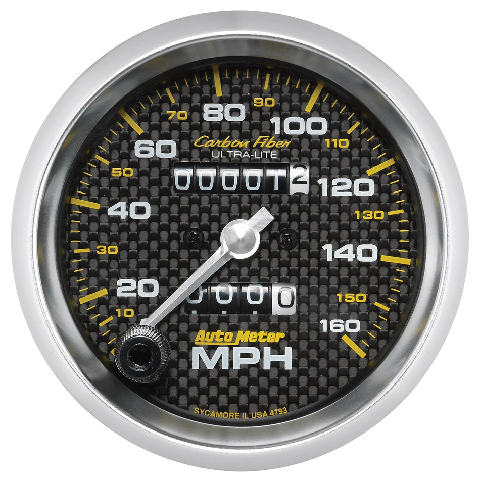 AutoMeter 4895 Gauge, Speedometer, 5, 160Mph, Mechanical, Carbon Fiber