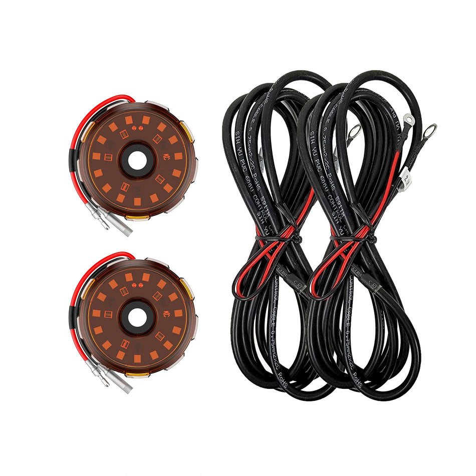 KC HiLiTES Two-Light Add-On Cyclone V2 Kit - Clear - 2.5 Meters Long (Amber, 2.5 Meters)