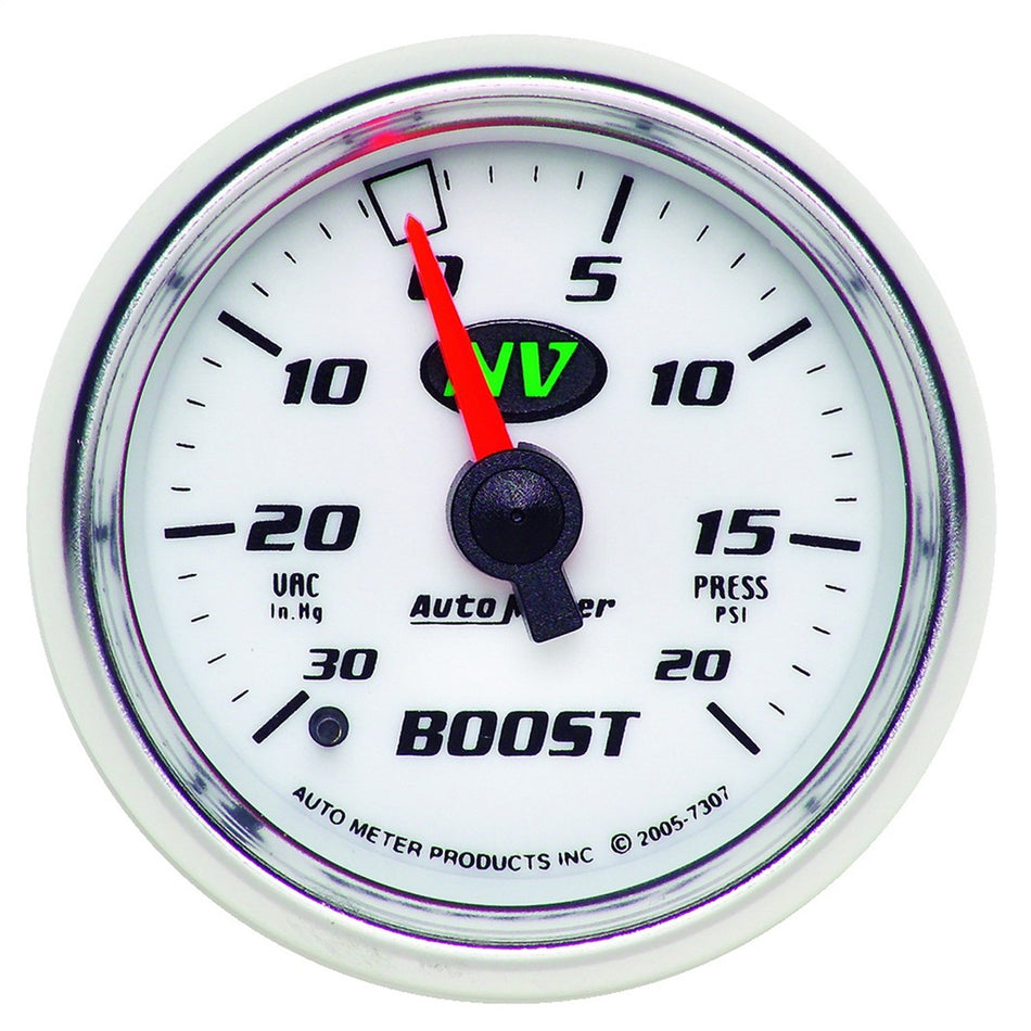 Auto Meter 7307 NV 2-1/16 30 in. Hg/20 PSI Mechanical Vacuum/Boost Gauge