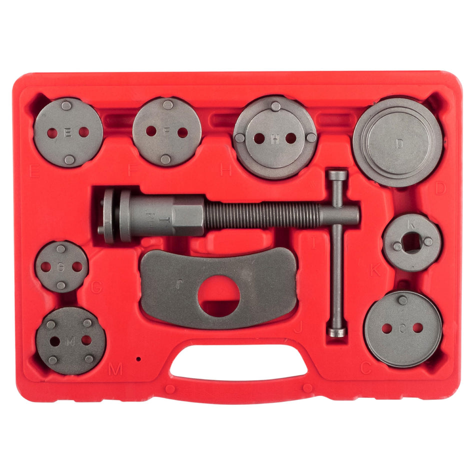OEMTOOLS 27111 Disc Brake Tool Set, Front and Rear Brake Piston Tool, 11 Adapters Included for Use with Most Cars, Forces or Rotates Pistons into Calipers