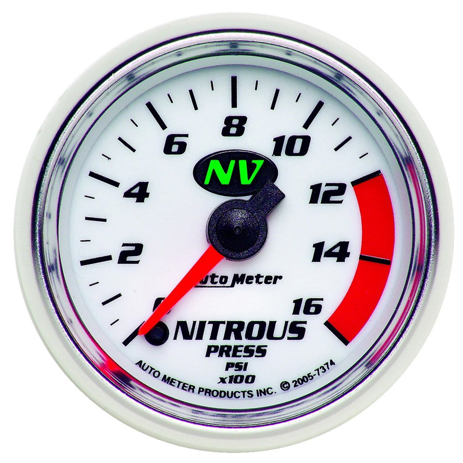 Auto Meter 7374 NV Full Sweep Electric Nitrous Pressure Gauge