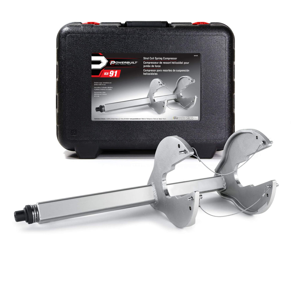 Powerbuilt Strut Tool and Strut Coil Compressor Kit, Service Struts, Removal, Installation, Vehicle Strut Suspension Systems - 641429