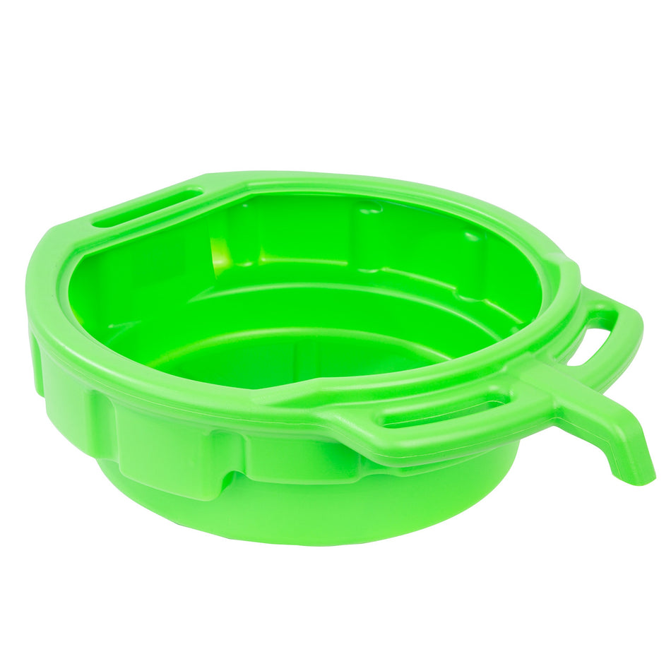 OEMTOOLS 87034 Green 4 Gallon Portable Oil Drain Pan, Antifreeze Drip Pan, Transmission Drain Pan with EZ Grip Handles and Angled Pour Spout, Splash Free