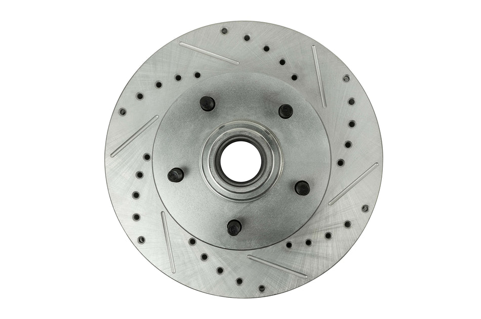 The Right Stuff BR02ZDC Front Zinc Washed Drilled Slotted Rotor, Pair