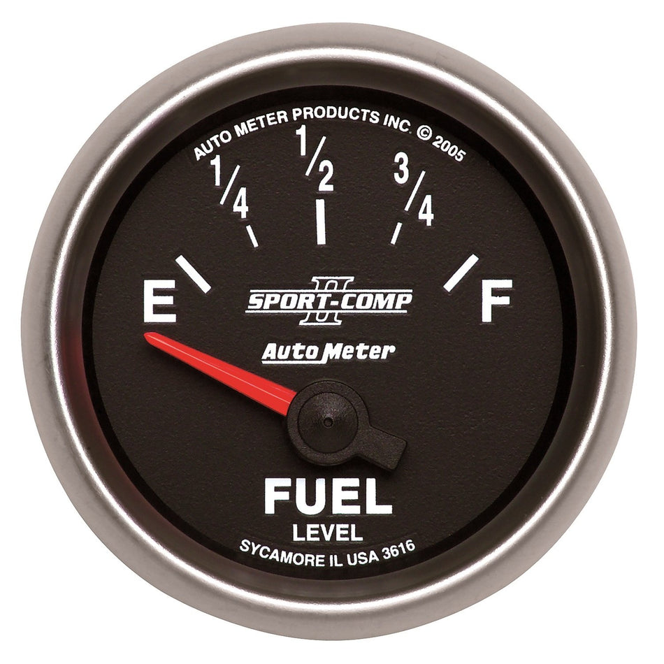 Auto Meter 3616 2-1/16 240E 33 F Short Sweep Electric Fuel Level Gauge