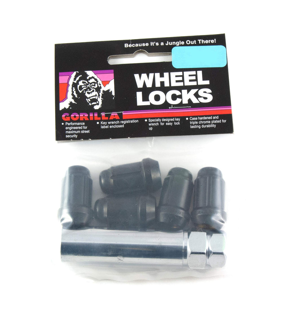 Gorilla Automotive 21681BCB5 Black 1/2 Thread Size Chrome Finish Small Diameter Acorn Wheel Lock, (Pack of 5)