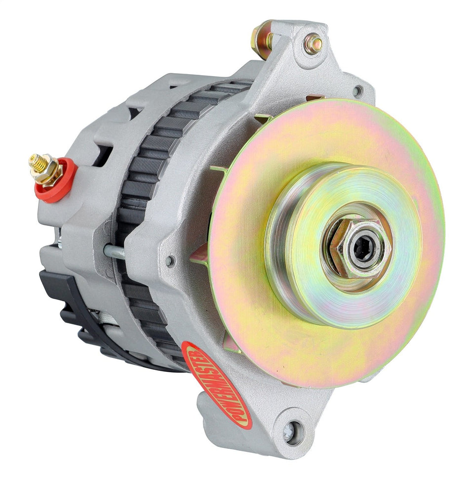 Powermaster 7468 Natural Alternator (CS121 "5X5" 100A XS Volt 1V Pulley Side Bat Post Fan & Baffle 1 Wire)
