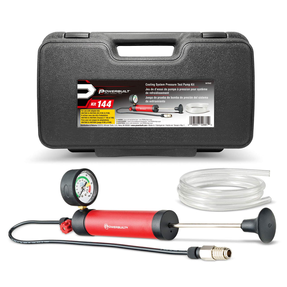 Powerbuilt Cooling System Adapter Kit, European Vehicle Adapters, Pressure Testing Pump Kit Add-Ons, Radiator and Coolant Bottle Attachments - 647642