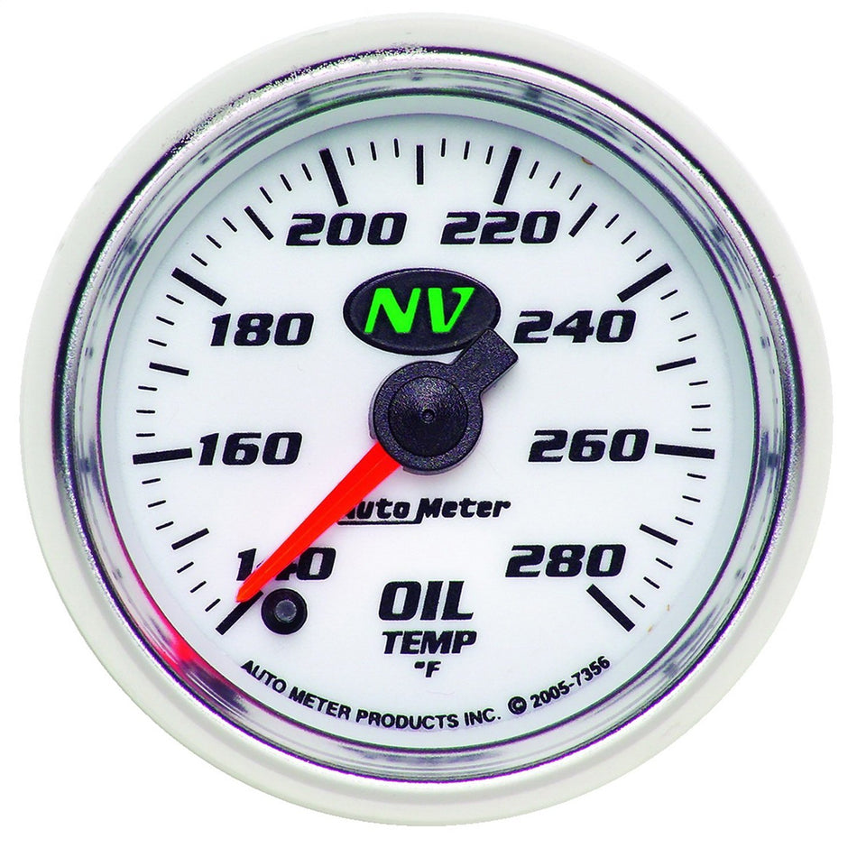 Auto Meter 7356 NV 2-1/16 140-280 F Full Sweep Electric Oil Temperature Gauge