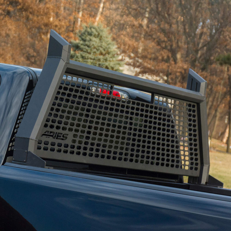 ARIES 1110107 AdvantEDGE Black Aluminum Truck Headache Rack Cab Protector, Select Ford F-250, F-350 Super Duty