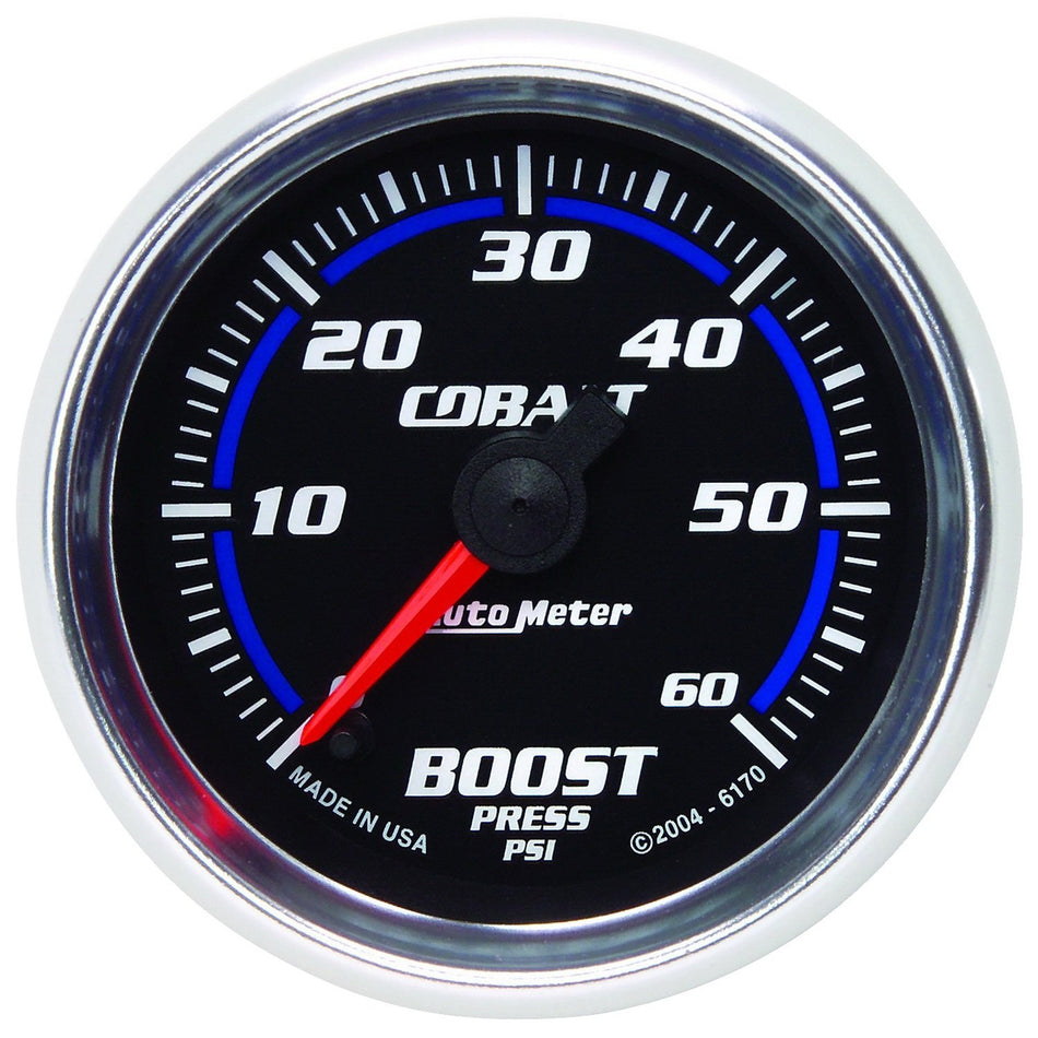 Auto Meter 6170 Cobalt 2-1/16 0-60 PSI Full Sweep Electric Boost Gauge