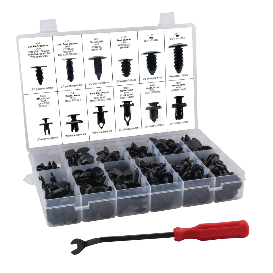 Titan 85520 240-Piece Universal Push Pin Retainer Kit with Removal Tool