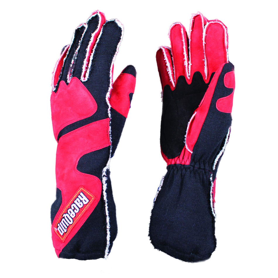 RaceQuip Outseam Race Gloves 356 Series 2 Layer Nomex SFI 3.3/5 Red/Black 2X-Large 356107