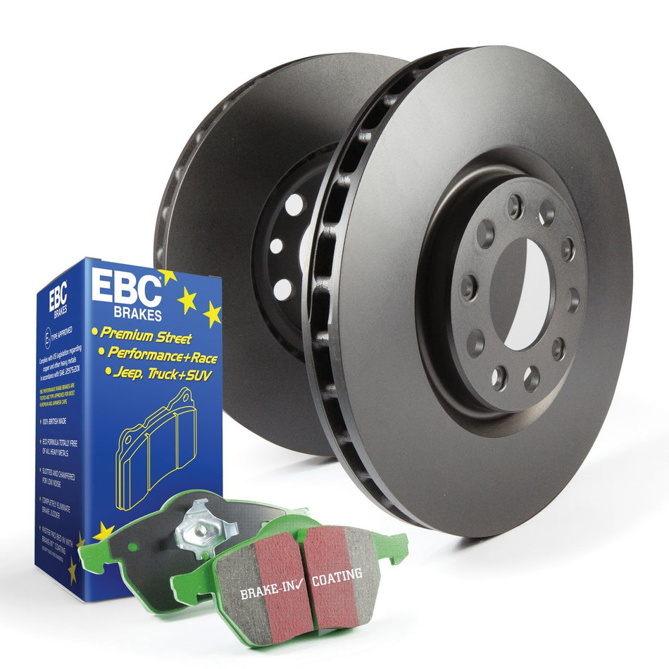 EBC BRAKES S14 Kits Green Stuff and RK Rotors SUV Incl. Rotors and Pads Front Rotor Dia. 13.8 in. S14 Kits Green Stuff and RK Rotors SUV