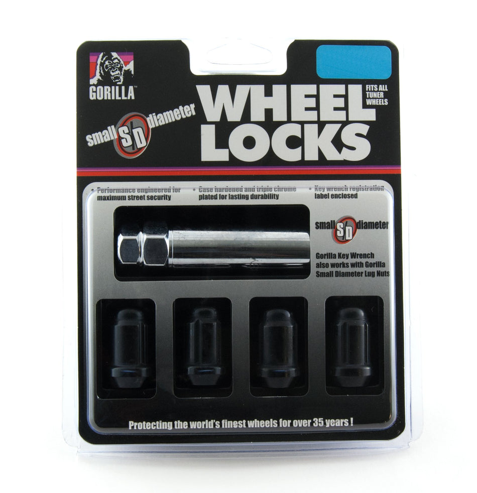 Gorilla Automotive 21681BC Black Chrome Small Diameter Wheel Locks (1/2 Thread Size)