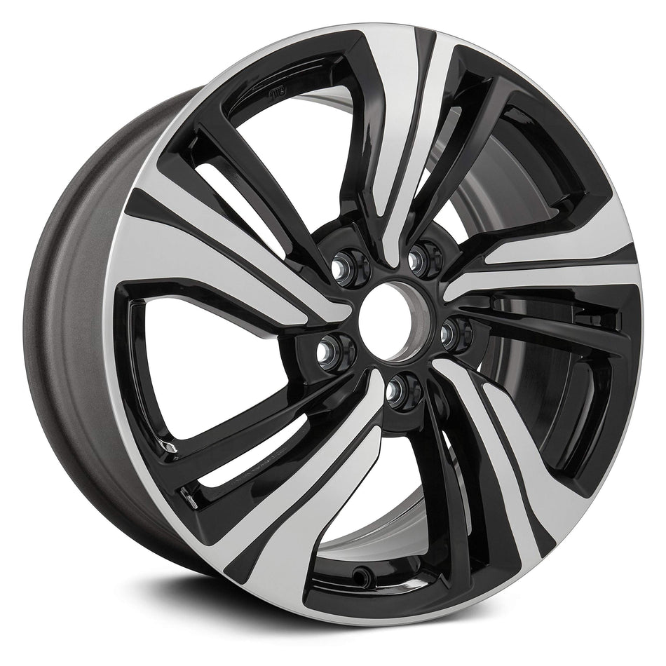 Replikaz - 5 Double Spiral-Spoke Black With Machined Face 17x7 Alloy Factory Wheel - Replica