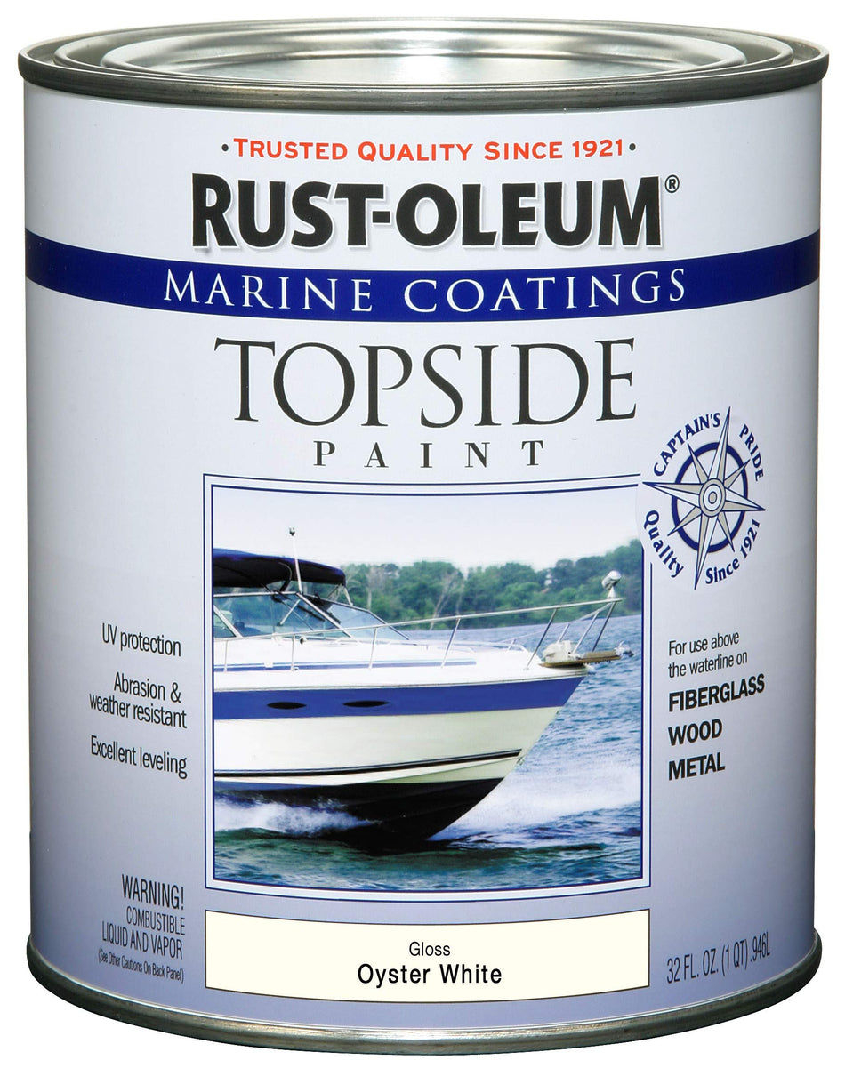 Rust-Oleum 207001 Marine Coatings Topside Paint, Quart, Oyster White 32 Fl Oz (Pack of 1)