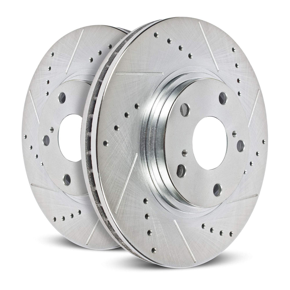 Power Stop JBR1792XPR Drilled and Slotted Rear Brake Rotor Pair