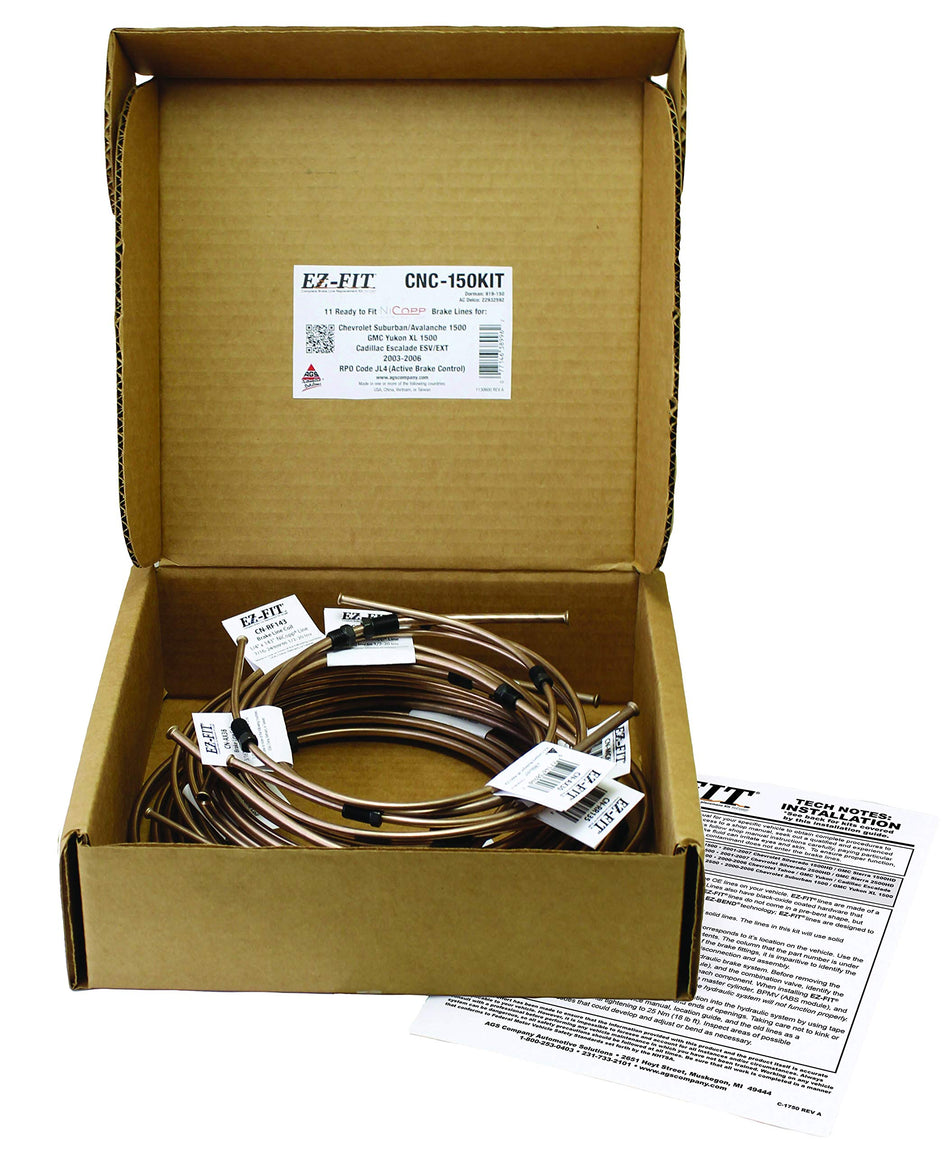 EZ-Fit, NiCopp Complete Brake Line Kit, Dodge Ram 1500 2000-2001 Ext Cab 78 Bed & Std Cab 96 Bed, CNC-203KIT