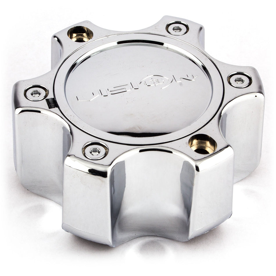 Vision Wheel Chrome Center Cap 6 lug Tall Removable Top C375-6CDOC for Vision Warrior 375 Wheel