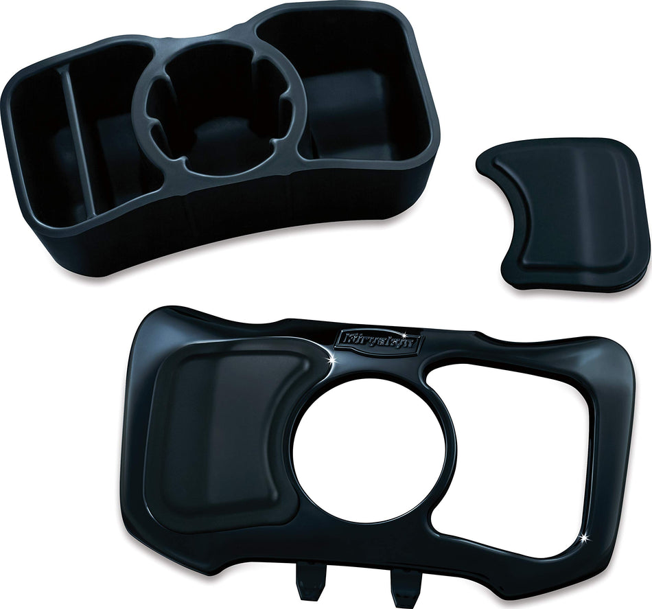 Kuryakyn 1668 Motorcycle Accent Accessory: Inner Fairing Glove Box Storage Cubby with Drink/Cup Holder for 2012-17 Honda Gold Wing GL1800, F6B Motorcycles, Gloss Black