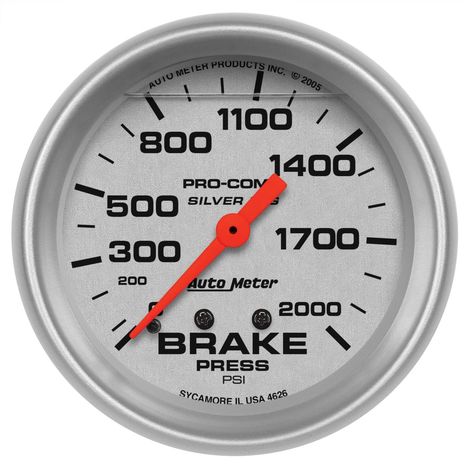 Auto Meter 4626 Silver LFGs Brake Pressure Gauge