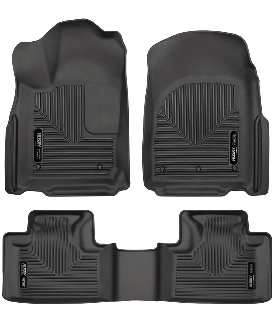 Husky Liners - Weatherbeater | Fits 2016 - 2024 Dodge Durango, 2016 - 2024 Jeep Grand Cherokee, (2022 WK Model) Front & 2nd Row Liner - Black, 3 pc. | 99151