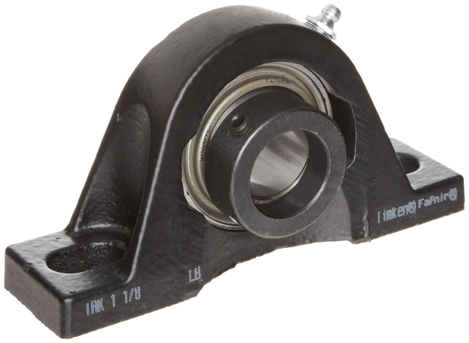 Timken TAK2 Pillow Block Bearing, 2 Bolt Holes, Relubricatable, Non-Expansion, Cast Iron, Eccentric Locking Collar, Steel Insert, Inch, 2" Bore Diameter