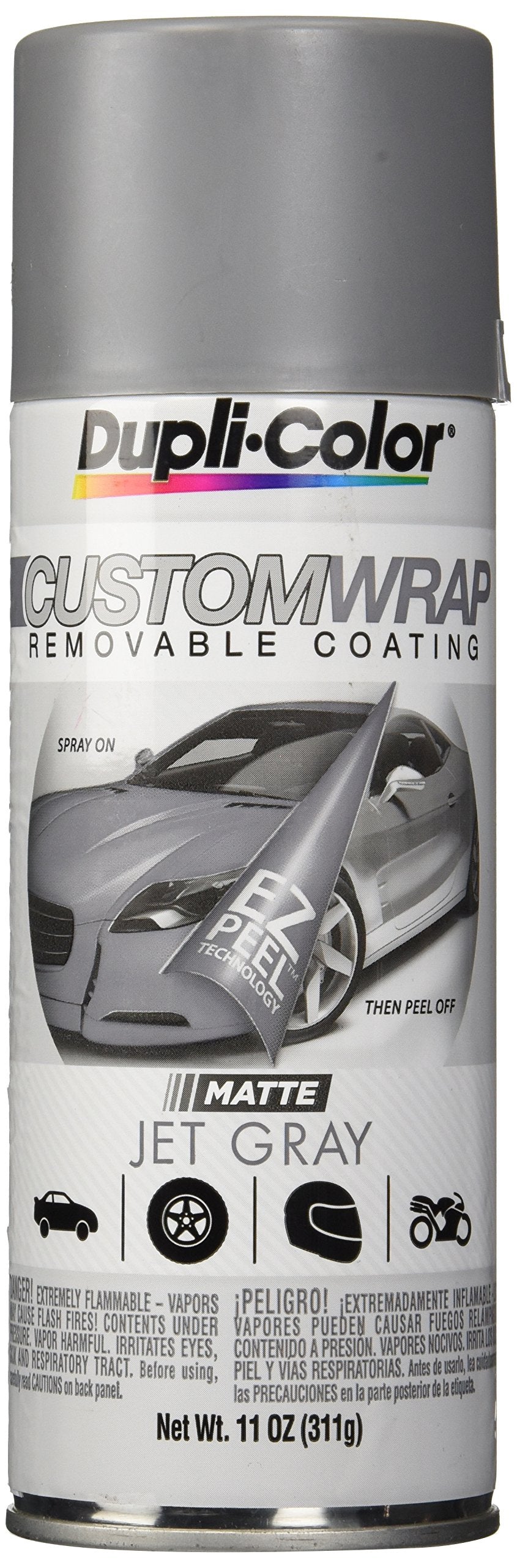 Dupli-Color ECWRC7997 Custom Wrap Matte Removable Automotive Paint u2013 Jet Gray Spray Paint - 11 oz. Aerosol Can