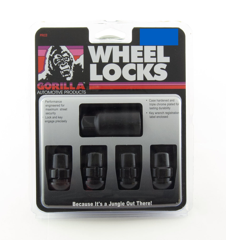 Gorilla Automotive Products 38431XLBC Black Wheel Lock, Set of 4 (Chrome Ball Seat 12mm x 1.50 Thread Size)