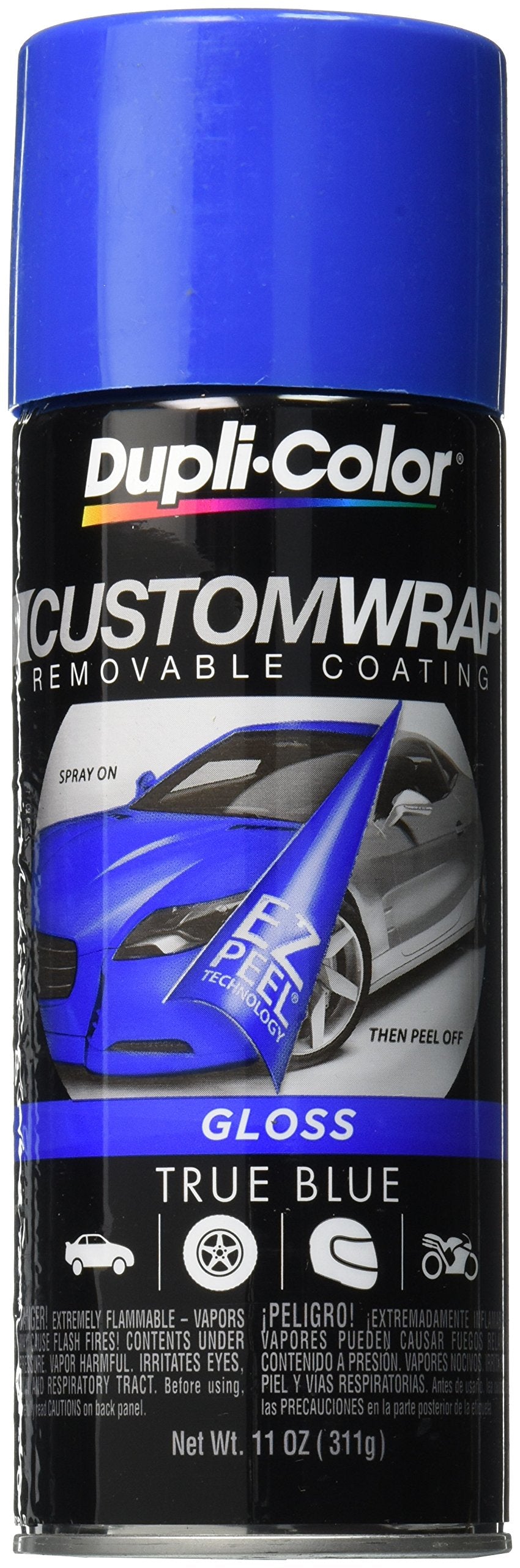 Dupli-Color ECWRC8420 Custom Wrap Gloss Removable Automotive Paint - True Blue Spray Paint - 11 oz. Aerosol Can