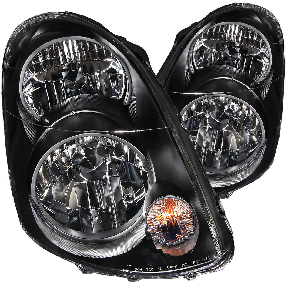 Anzo USA 121172 Infiniti G35 Black Headlight Assembly - (Sold in Pairs)