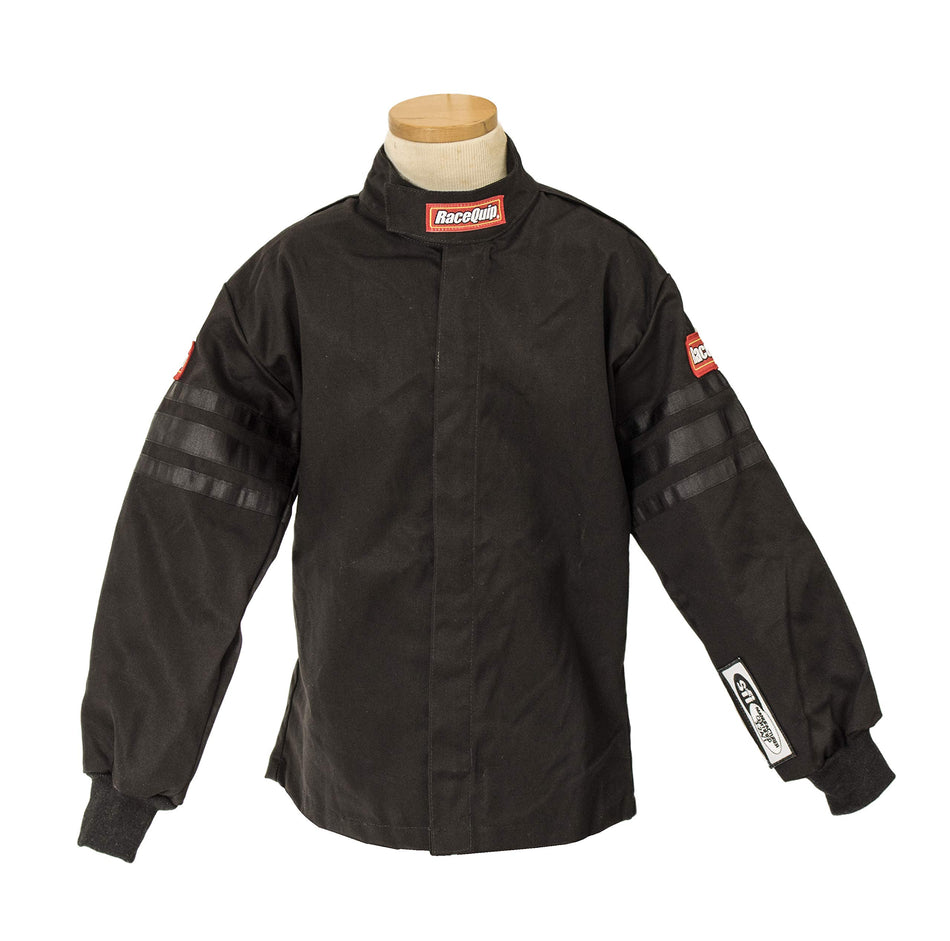 RaceQuip Racing Driver Fire Suit Jacket Single Layer SFI 3.2A/ 1 Black Junior Large 1969995
