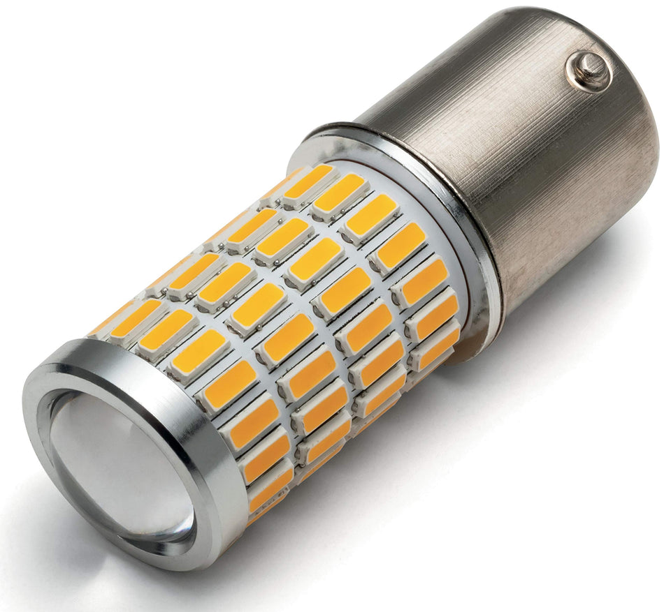 Kuryakyn 2872 Motorcycle Lighting: Replacement High-Intensity LED Light Bulb for Type 1156 Single-Circuit Applications, Amber, Pack of 1