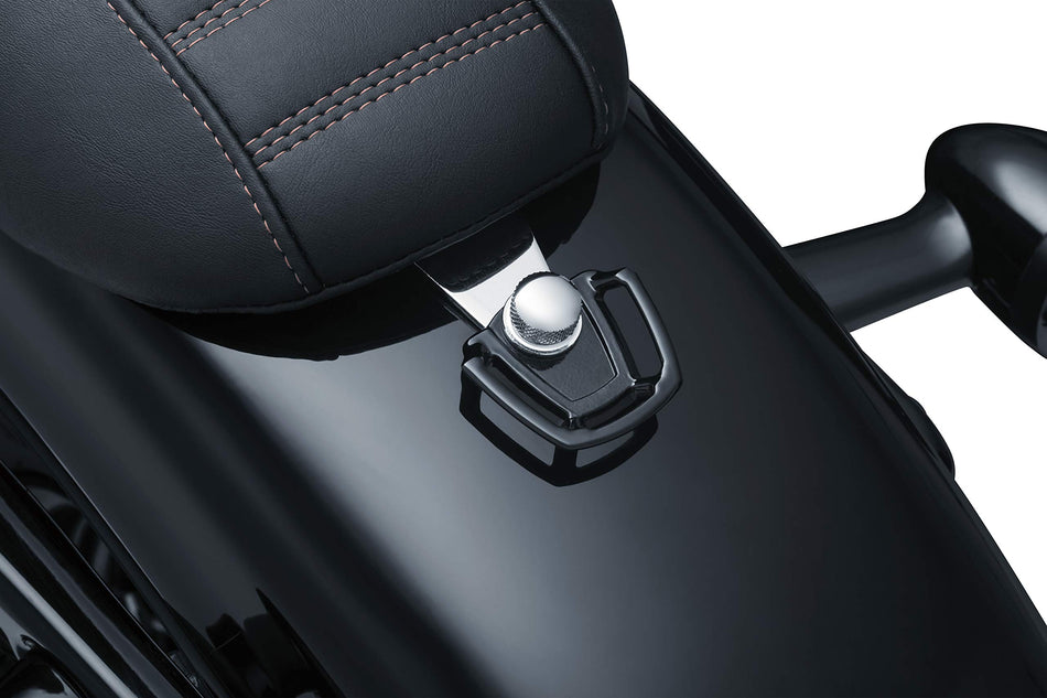 Kuryakyn 5074 Motorcycle Seat Bolt Tie-Down Anchor: Luggage/Bag Strap Attachment Point for Harley-Davidson Motorcycles, Gloss Black